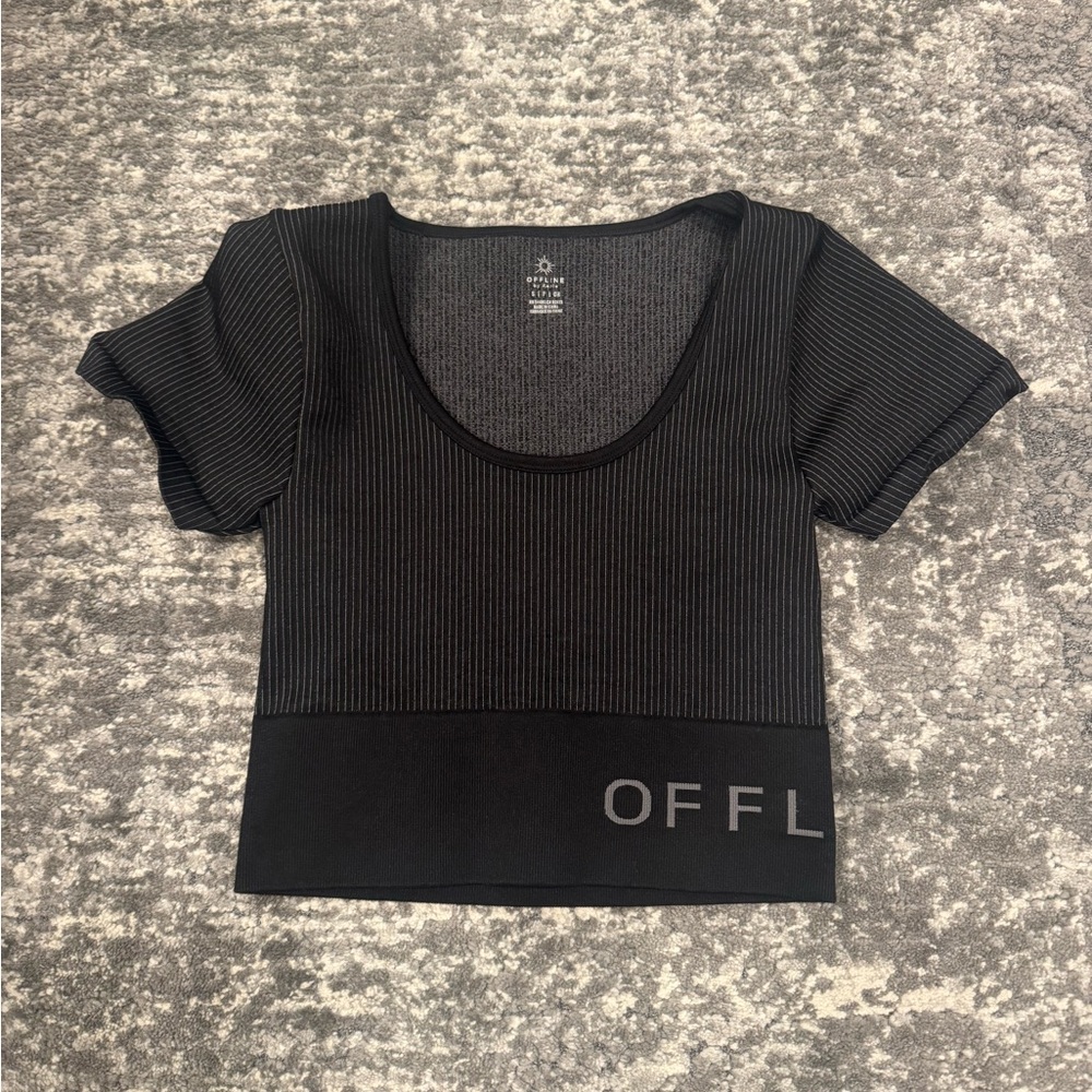 offline aerie black tee